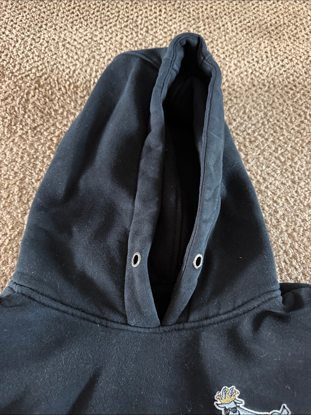 GOAT USA Black Hoodie Youth Medium Embroidered Logo Sweatshirt Kangaroo Pocket - Picture 3 of 6